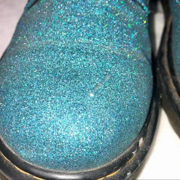 Dr. Martens 1460 Pascal Turquoise Fine Glitter Combat Boots - Picture 15 of 15